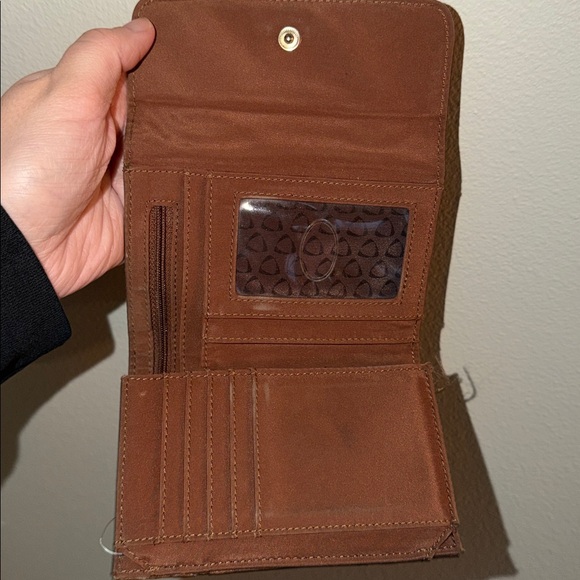 Vintage Y2K Liz Claiborne Brown Leather Folded Wallet - Picture 3 of 6